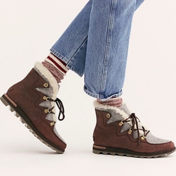 SOREL-Alpine Red Leather Booties women’s size 9 - Picture 3 of 12